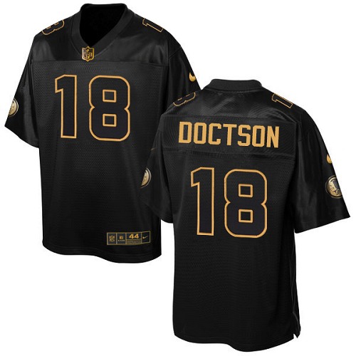 Men's Elite Josh Doctson Nike Jersey Black - #18 Pro Line Gold Collection NFL Washington Redskins